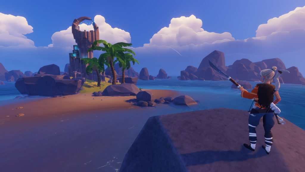 A tower gates progress
